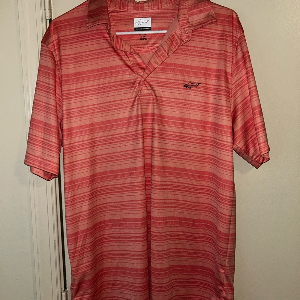 Greg Normab peach Striped Men's Shirt